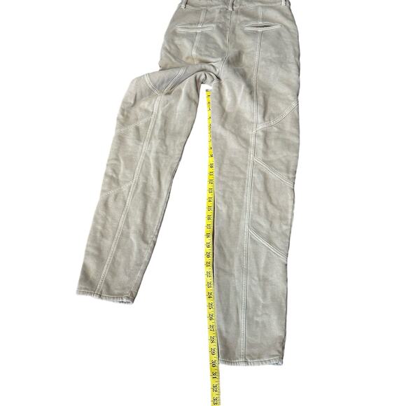 NWT Retrofête Washed Terry Pant in Beige Khaki Cotton High Rise Small NO BELT - Picture 8 of 16